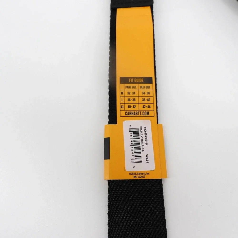 Carhartt Mens Nylon Webbing Ladder Lock Belt Black Large Utility New